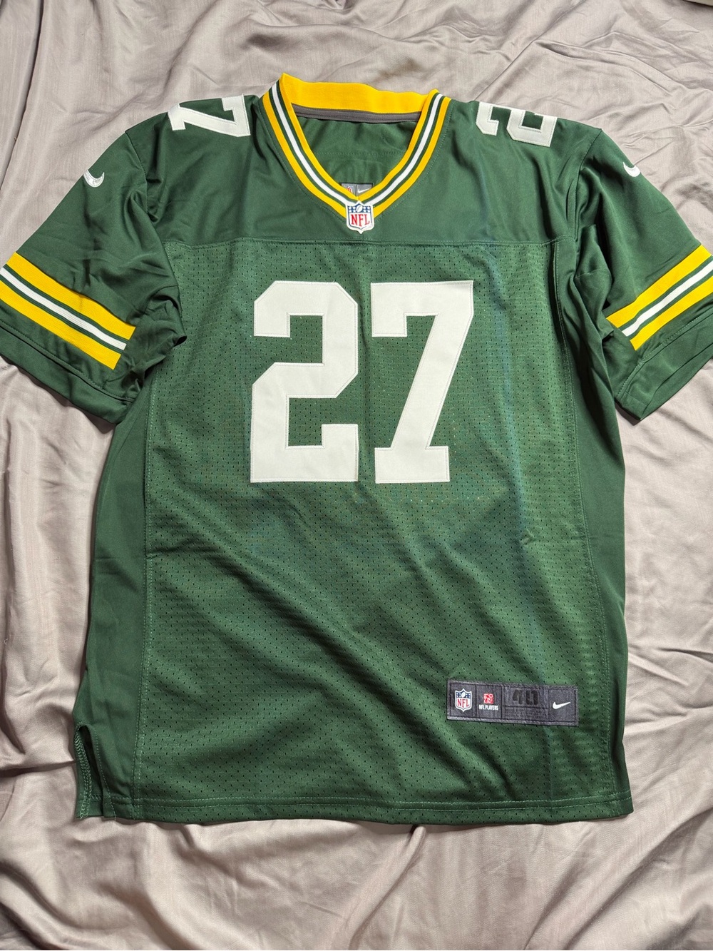 NFL Green and Yellow #27 Game Jersey